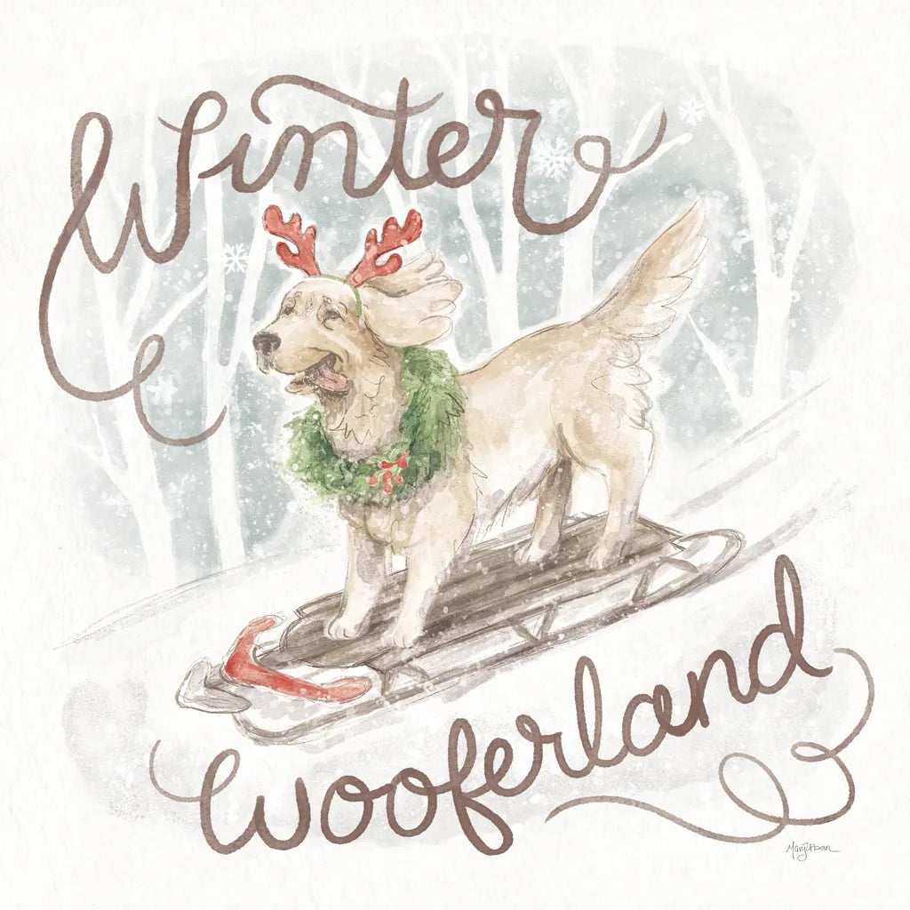 Happy Pawliday III by Mary Urban. SKU 86717a. Archival Giclee Fine art print for wall decor.