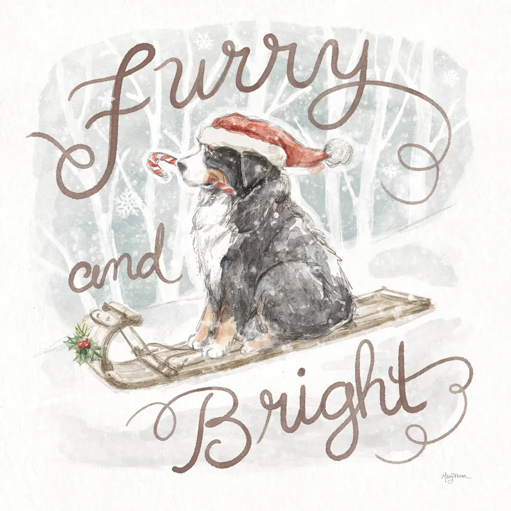 Happy Pawliday IV by Mary Urban. SKU 86718a. Archival Giclee Fine art print for wall decor.