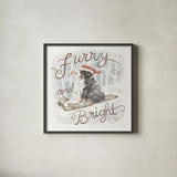 Happy Pawliday IV by Mary Urban. Shown in a sleek black glass frame for a contemporary gallery look. Available as an archival giclee rolled canvas, fine art paper, or poster print. SKU 86718a.