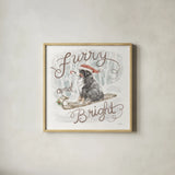 Happy Pawliday IV by Mary Urban. Shown in a natural wood glass frame for a timeless modern aesthetic. Available as an archival giclee rolled canvas, fine art paper, or poster print. SKU 86718a.