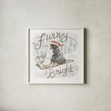 Happy Pawliday IV by Mary Urban. Shown in a crisp white glass frame for a clean and minimalist style. Available as an archival giclee rolled canvas, fine art paper, or poster print. SKU 86718a.