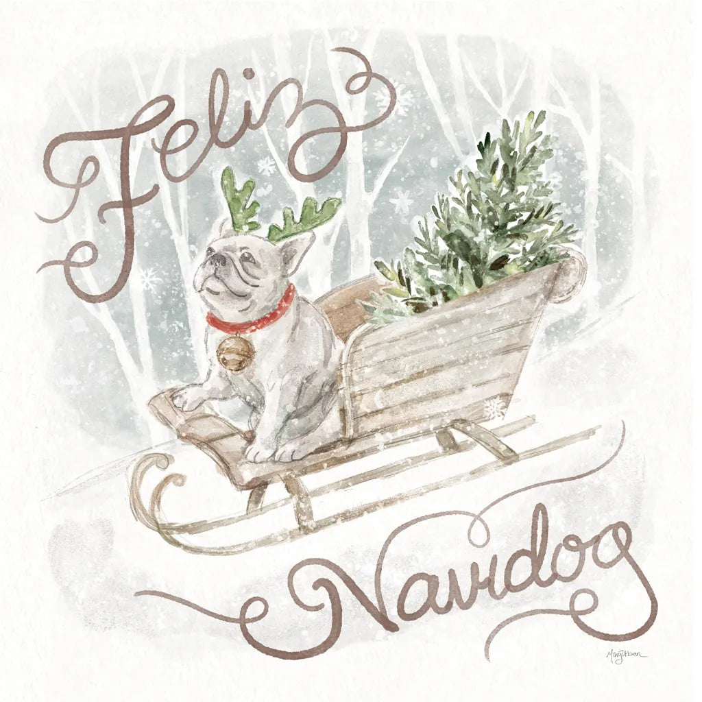 Happy Pawliday V by Mary Urban. SKU 86719a. Archival Giclee Fine art print for wall decor.