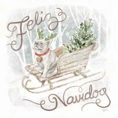 Happy Pawliday V by Mary Urban. SKU 86719a. Archival Giclee Fine art print for wall decor.