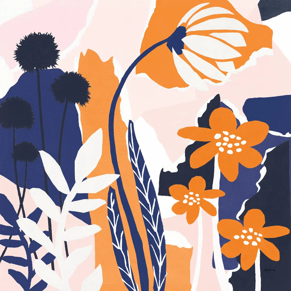 Happy Place Blue by Mary Urban. SKU 53678a. Archival Giclee Fine art print for wall decor.