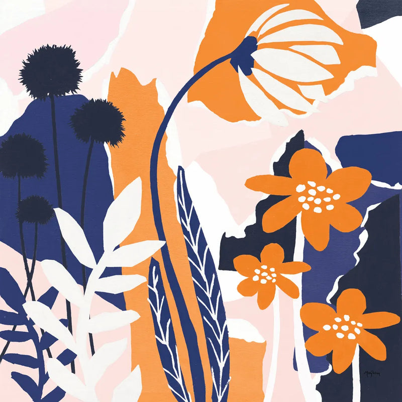 Happy Place Blue by Mary Urban. SKU 53678a. Archival Giclee Fine art print for wall decor.