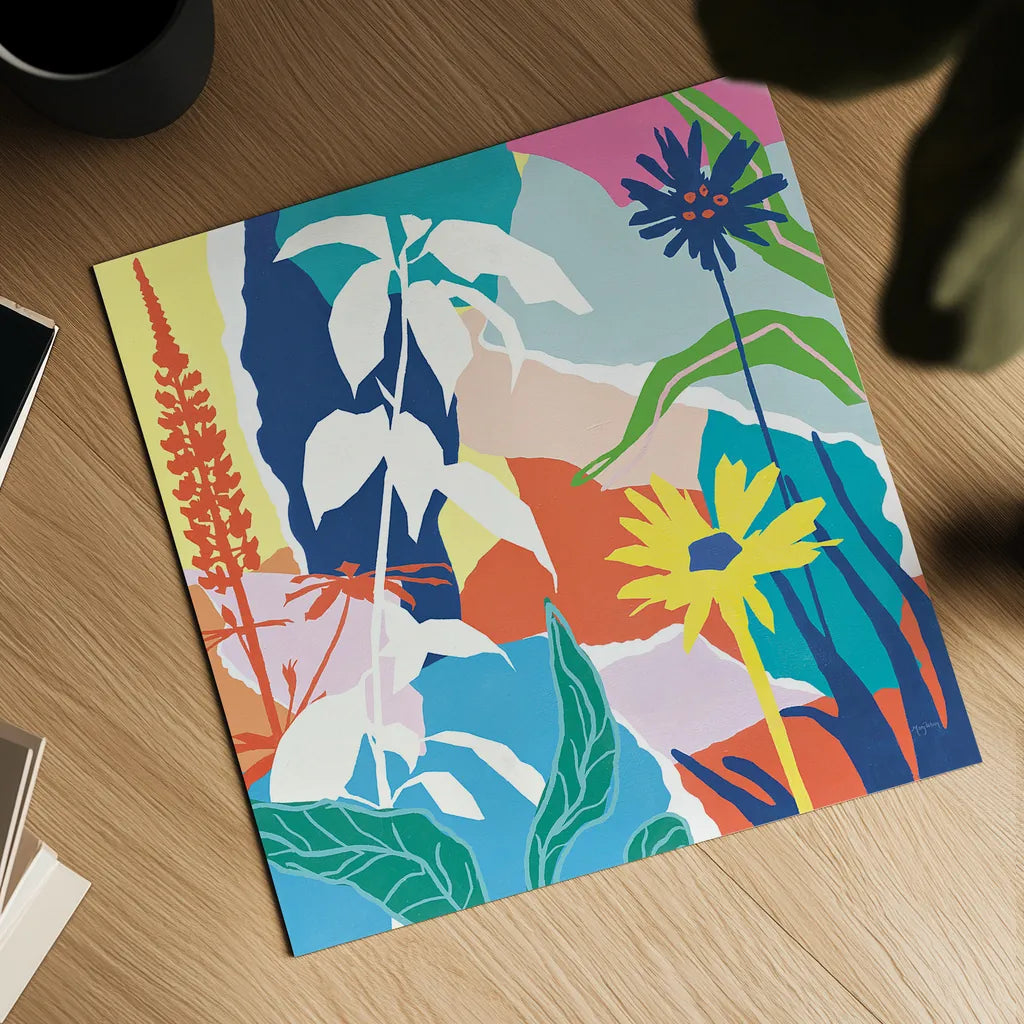 Happy Place II by Mary Urban. Shown as a detailed flat fine art print, highlighting archival giclee quality. Available as an archival giclee rolled canvas, fine art paper, or poster print. SKU 41080a.