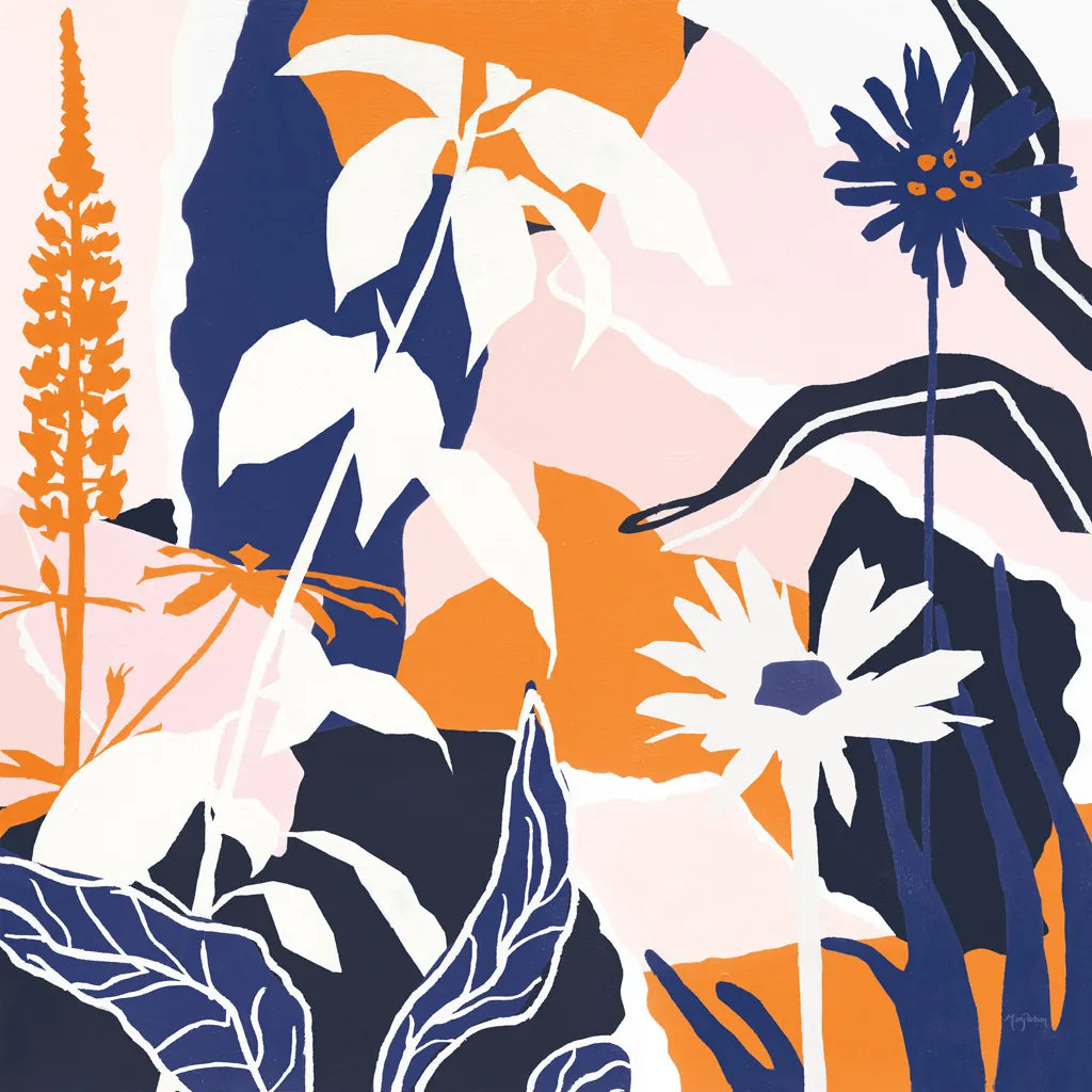 Happy Place II Blue by Mary Urban. SKU 53679a. Archival Giclee Fine art print for wall decor.