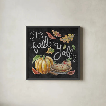 Harvest Chalk III by Mary Urban. Shown in a sleek black glass frame for a contemporary gallery look. Available as an archival giclee rolled canvas, fine art paper, or poster print. SKU 55876a.