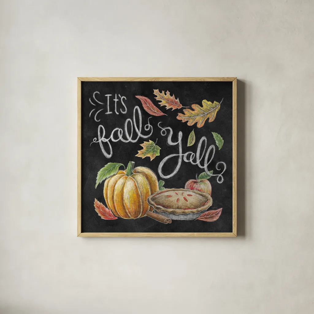 Harvest Chalk III by Mary Urban. Shown in a natural wood glass frame for a timeless modern aesthetic. Available as an archival giclee rolled canvas, fine art paper, or poster print. SKU 55876a.
