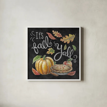 Harvest Chalk III by Mary Urban. Shown in a crisp white glass frame for a clean and minimalist style. Available as an archival giclee rolled canvas, fine art paper, or poster print. SKU 55876a.