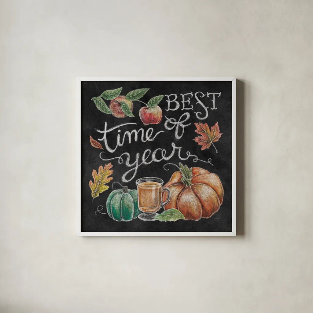 Harvest Chalk IV by Mary Urban. Shown in a crisp white glass frame for a clean and minimalist style. Available as an archival giclee rolled canvas, fine art paper, or poster print. SKU 55877a.