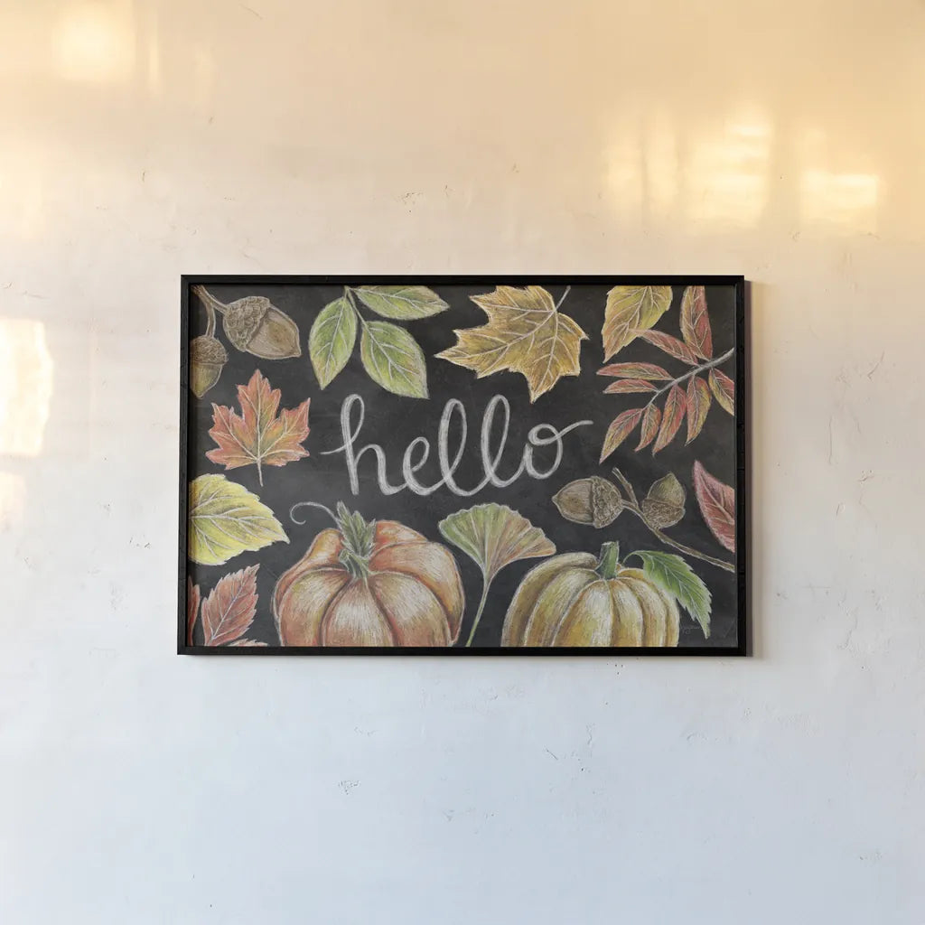 Harvest Chalk IX by Mary Urban. shown as a paper print in a black flame. Available as a archival giclee rolled canvas, fine art paper, or poster print. SKU 55882i.