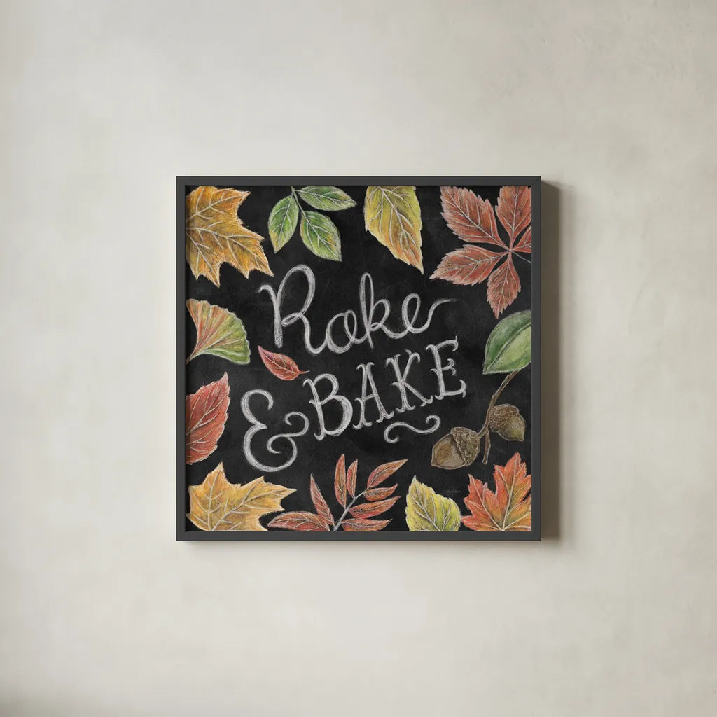 Harvest Chalk V by Mary Urban. Shown in a sleek black glass frame for a contemporary gallery look. Available as an archival giclee rolled canvas, fine art paper, or poster print. SKU 55878a.