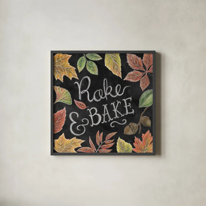 Harvest Chalk V by Mary Urban. Shown in a sleek black glass frame for a contemporary gallery look. Available as an archival giclee rolled canvas, fine art paper, or poster print. SKU 55878a.