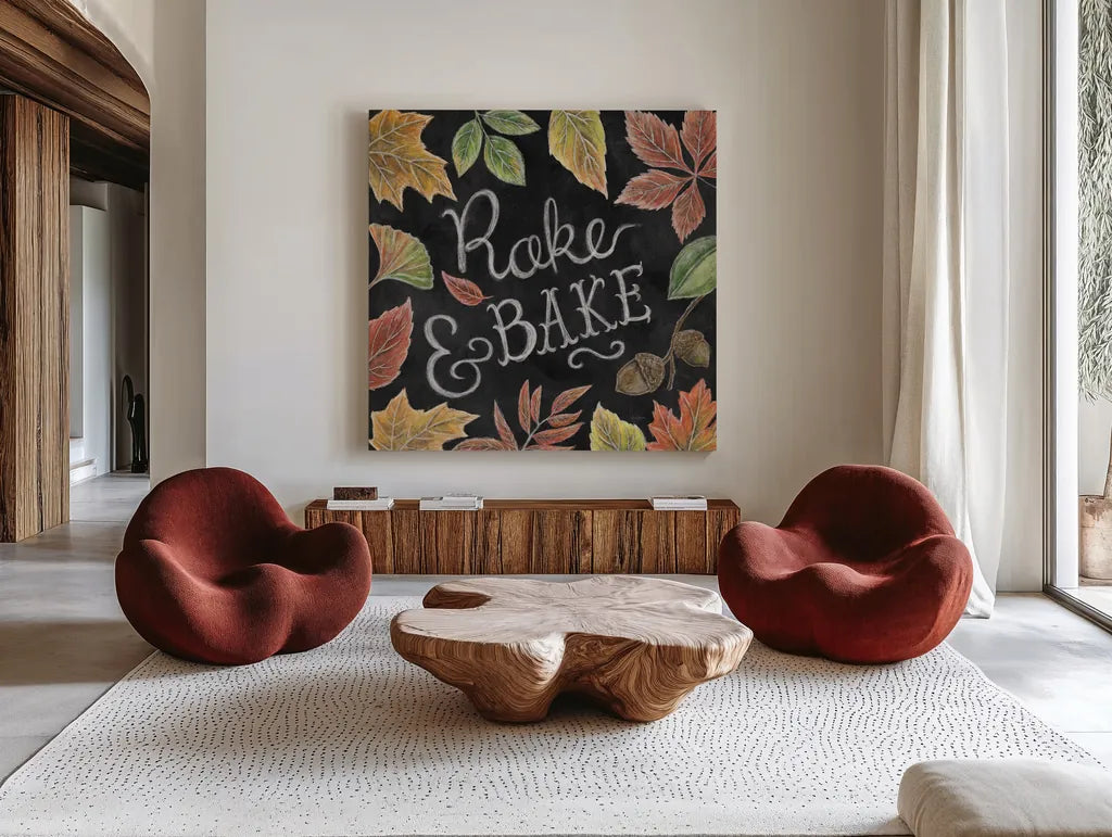Harvest Chalk V by Mary Urban. Shown as extra-large giant wall art in a modern living room. Available as an archival giclee rolled canvas, fine art paper, or poster print. SKU 55878a.