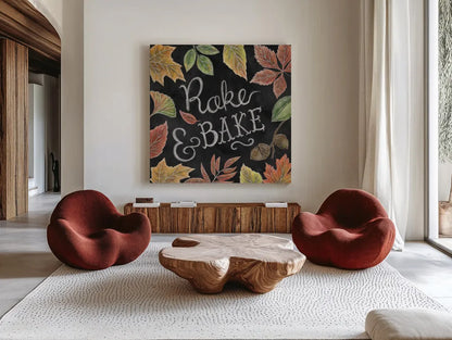 Harvest Chalk V by Mary Urban. Shown as extra-large giant wall art in a modern living room. Available as an archival giclee rolled canvas, fine art paper, or poster print. SKU 55878a.