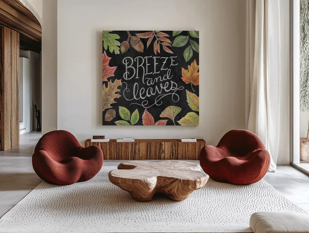 Harvest Chalk VI by Mary Urban. Shown as extra-large giant wall art in a modern living room. Available as an archival giclee rolled canvas, fine art paper, or poster print. SKU 55879a.
