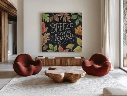 Harvest Chalk VI by Mary Urban. Shown as extra-large giant wall art in a modern living room. Available as an archival giclee rolled canvas, fine art paper, or poster print. SKU 55879a.
