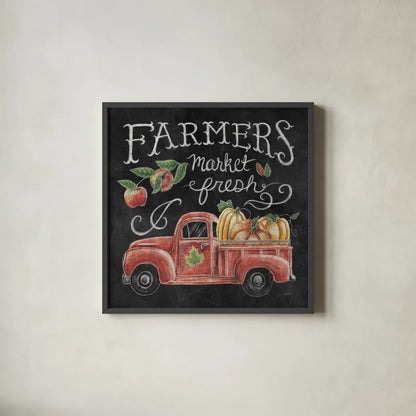 Harvest Chalk VII by Mary Urban. Shown in a sleek black glass frame for a contemporary gallery look. Available as an archival giclee rolled canvas, fine art paper, or poster print. SKU 55880a.