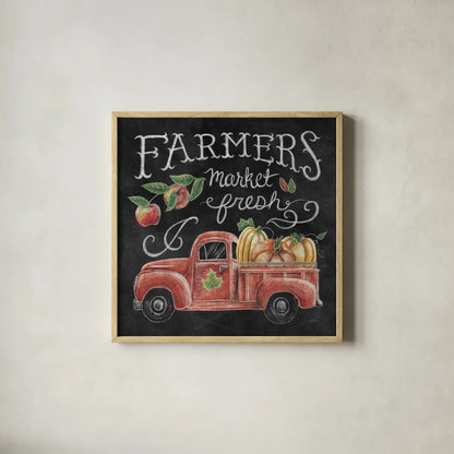 Harvest Chalk VII by Mary Urban. Shown in a natural wood glass frame for a timeless modern aesthetic. Available as an archival giclee rolled canvas, fine art paper, or poster print. SKU 55880a.