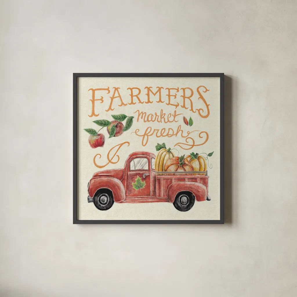 Harvest Chalk VII Linen by Mary Urban. Shown in a sleek black glass frame for a contemporary gallery look. Available as an archival giclee rolled canvas, fine art paper, or poster print. SKU 57906a.