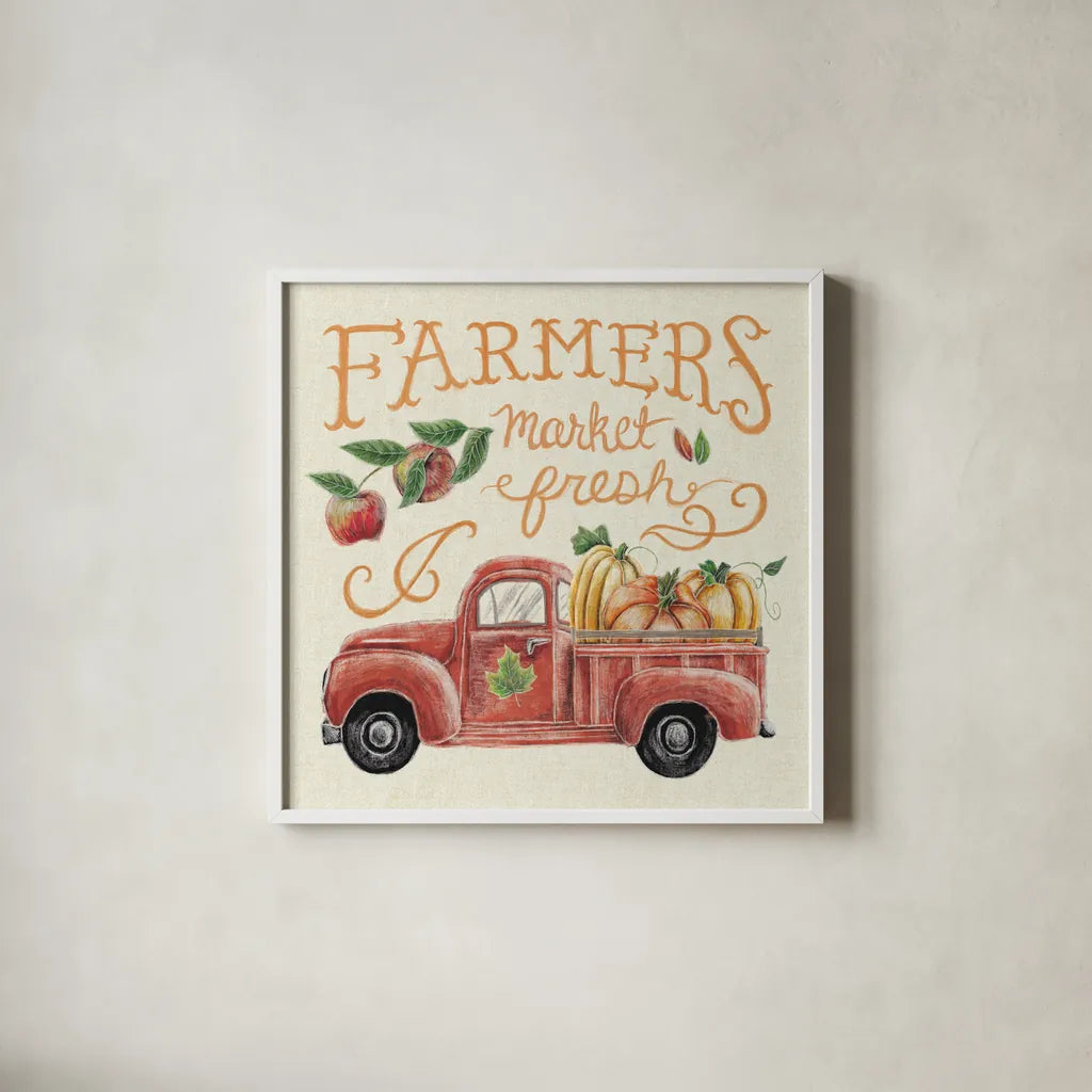 Harvest Chalk VII Linen by Mary Urban. Shown in a crisp white glass frame for a clean and minimalist style. Available as an archival giclee rolled canvas, fine art paper, or poster print. SKU 57906a.