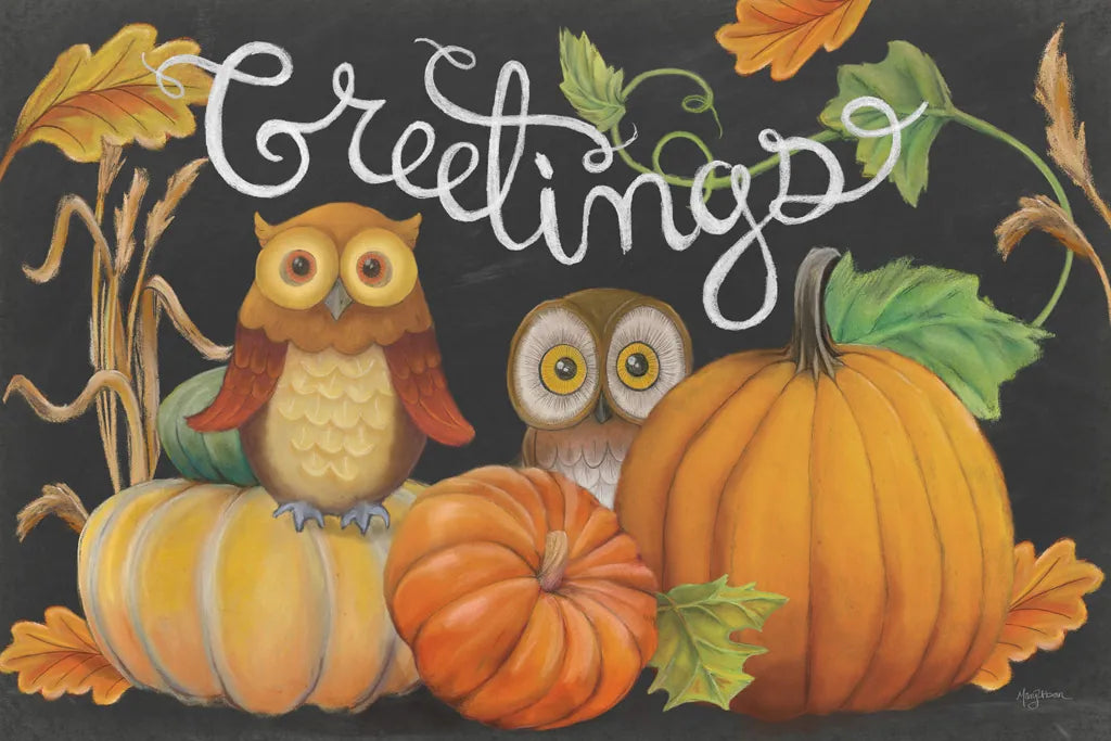 Harvest Owl I by Mary Urban. SKU 30901i. Archival Giclee Fine art print for wall decor.