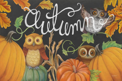 Harvest Owl II by Mary Urban. SKU 30902i. Archival Giclee Fine art print for wall decor.