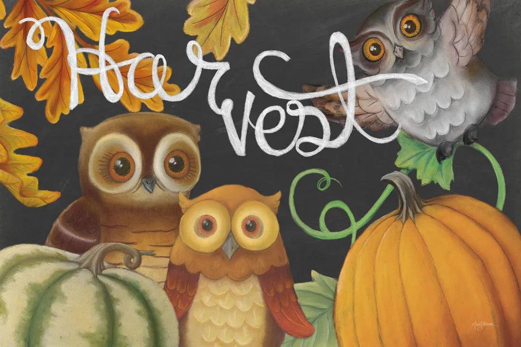 Harvest Owl IV by Mary Urban. SKU 30904i. Archival Giclee Fine art print for wall decor.