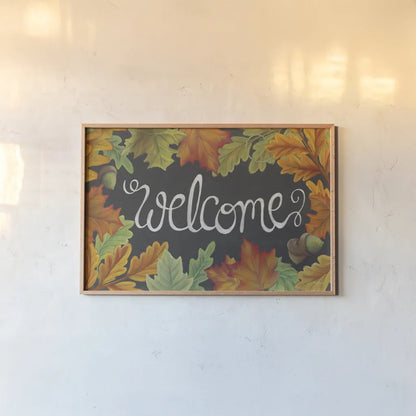 Harvest Owl V by Mary Urban. shown as a paper print in a natural frame. Available as a archival giclee rolled canvas, fine art paper, or poster print. SKU 30905i.