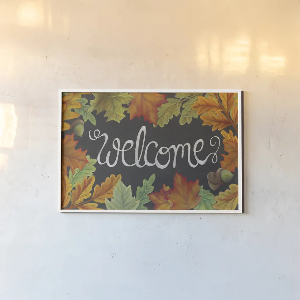 Harvest Owl V by Mary Urban. shown as a paper print in a white frame. Available as a archival giclee rolled canvas, fine art paper, or poster print. SKU 30905i.