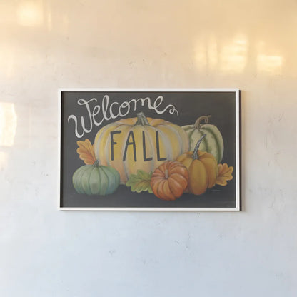 Harvest Owl VI by Mary Urban. shown as a paper print in a white frame. Available as a archival giclee rolled canvas, fine art paper, or poster print. SKU 30906i.