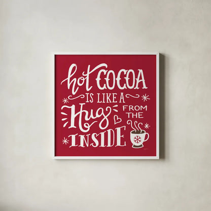 Hug From The Inside by Mary Urban. Shown in a crisp white glass frame for a clean and minimalist style. Available as an archival giclee rolled canvas, fine art paper, or poster print. SKU 65927a.