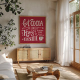 Hug From The Inside by Mary Urban. Shown in a natural wood frame in a cozy modern living room. Available as an archival giclee rolled canvas, fine art paper, or poster print. SKU 65927a.