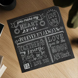 Inspiration Chalkboard I by Mary Urban. Shown as a detailed flat fine art print, highlighting archival giclee quality. Available as an archival giclee rolled canvas, fine art paper, or poster print. SKU 25337a.