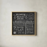 Inspiration Chalkboard I by Mary Urban. Shown in a natural wood glass frame for a timeless modern aesthetic. Available as an archival giclee rolled canvas, fine art paper, or poster print. SKU 25337a.