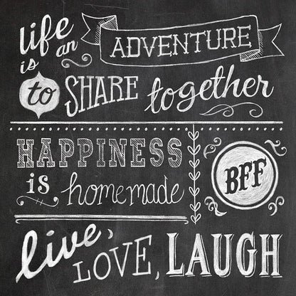 Inspiration Chalkboard II by Mary Urban. SKU 25338a. Archival Giclee Fine art print for wall decor.