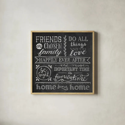 Inspiration Chalkboard IV by Mary Urban. Shown in a natural wood glass frame for a timeless modern aesthetic. Available as an archival giclee rolled canvas, fine art paper, or poster print. SKU 25579a.