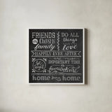 Inspiration Chalkboard IV by Mary Urban. Shown in a crisp white glass frame for a clean and minimalist style. Available as an archival giclee rolled canvas, fine art paper, or poster print. SKU 25579a.
