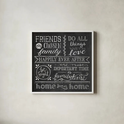 Inspiration Chalkboard IV by Mary Urban. Shown in a crisp white glass frame for a clean and minimalist style. Available as an archival giclee rolled canvas, fine art paper, or poster print. SKU 25579a.