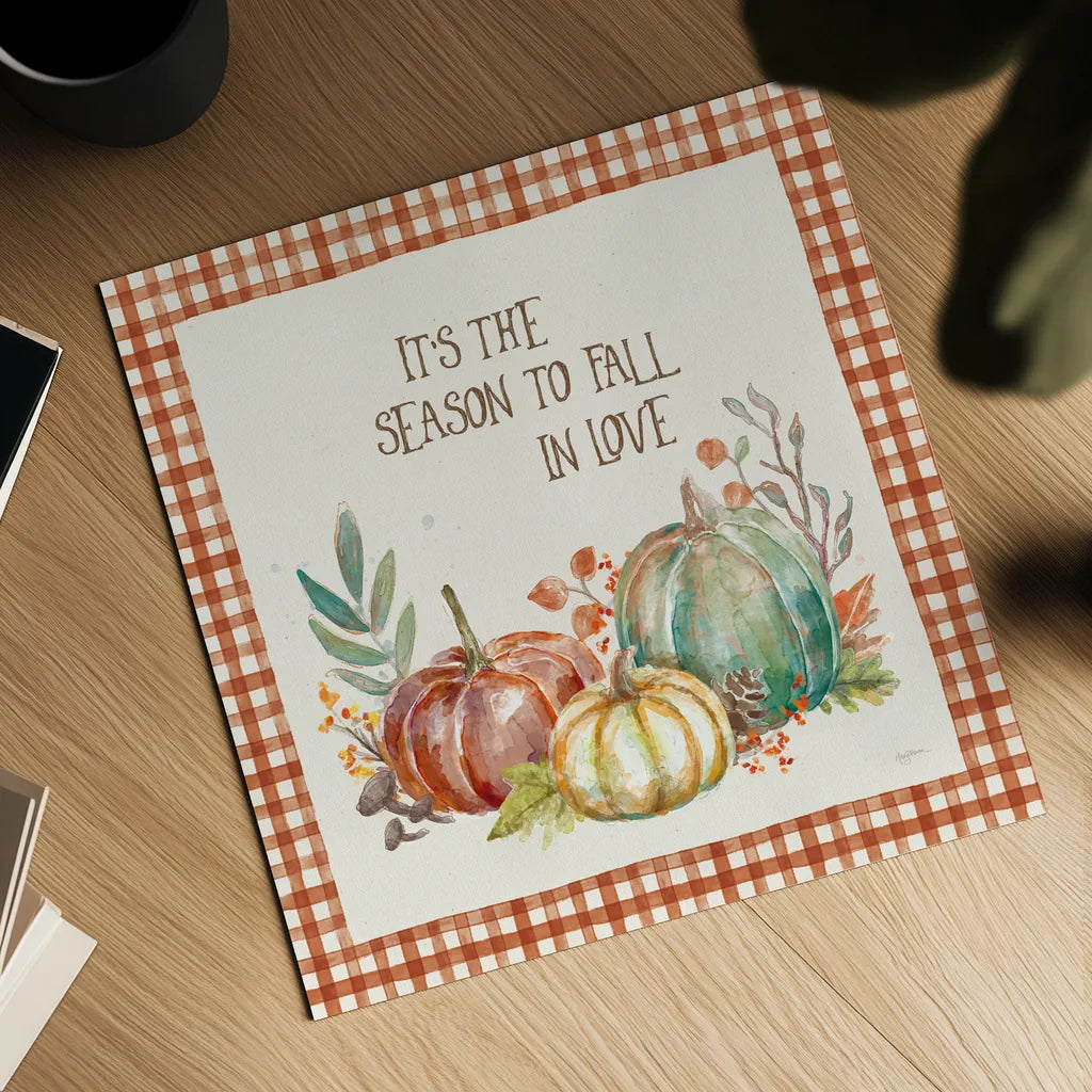 Its the Season by Mary Urban. Shown as a detailed flat fine art print, highlighting archival giclee quality. Available as an archival giclee rolled canvas, fine art paper, or poster print. SKU 57887a.