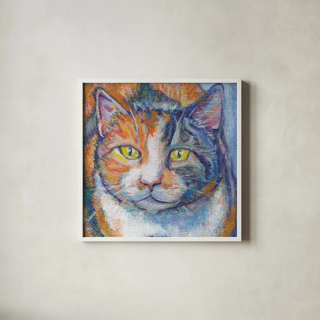 JuJu Bee Crop by Mary Urban. Shown in a crisp white glass frame for a clean and minimalist style. Available as an archival giclee rolled canvas, fine art paper, or poster print. SKU 27190a.