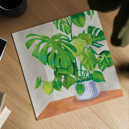 Jungalow Gray by Mary Urban. Shown as a detailed flat fine art print, highlighting archival giclee quality. Available as an archival giclee rolled canvas, fine art paper, or poster print. SKU 63082a.