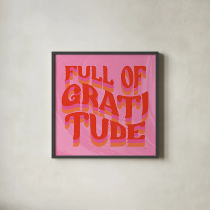 Kind Words II by Mary Urban. Shown in a sleek black glass frame for a contemporary gallery look. Available as an archival giclee rolled canvas, fine art paper, or poster print. SKU 97051a.