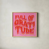 Kind Words II by Mary Urban. Shown in a natural wood glass frame for a timeless modern aesthetic. Available as an archival giclee rolled canvas, fine art paper, or poster print. SKU 97051a.