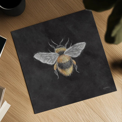 Late Summer Harvest Bee I by Mary Urban. Shown as a detailed flat fine art print, highlighting archival giclee quality. Available as an archival giclee rolled canvas, fine art paper, or poster print. SKU 81824a.