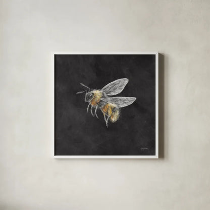 Late Summer Harvest Bee II by Mary Urban. Shown in a crisp white glass frame for a clean and minimalist style. Available as an archival giclee rolled canvas, fine art paper, or poster print. SKU 81825a.