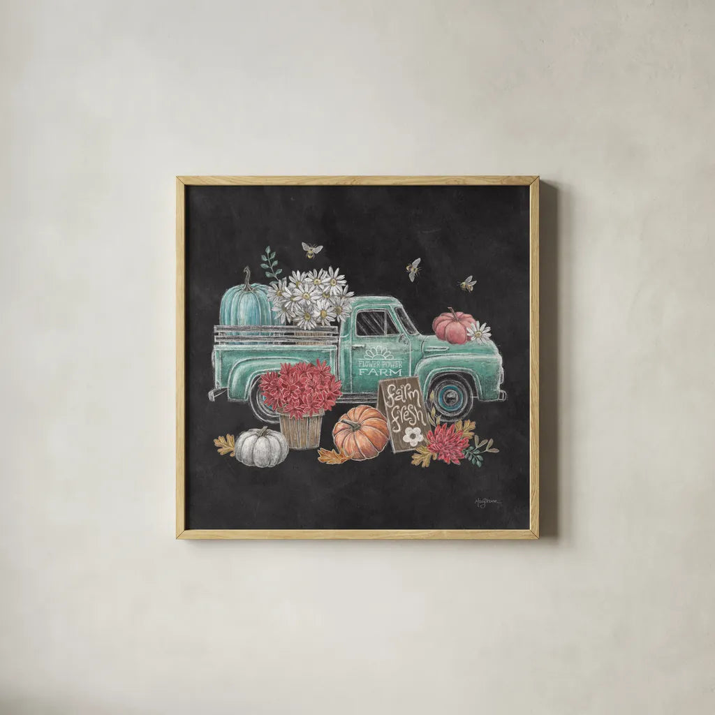 Late Summer Harvest II by Mary Urban. Shown in a natural wood glass frame for a timeless modern aesthetic. Available as an archival giclee rolled canvas, fine art paper, or poster print. SKU 81204a.