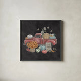 Late Summer Harvest III by Mary Urban. Shown in a sleek black glass frame for a contemporary gallery look. Available as an archival giclee rolled canvas, fine art paper, or poster print. SKU 81205a.