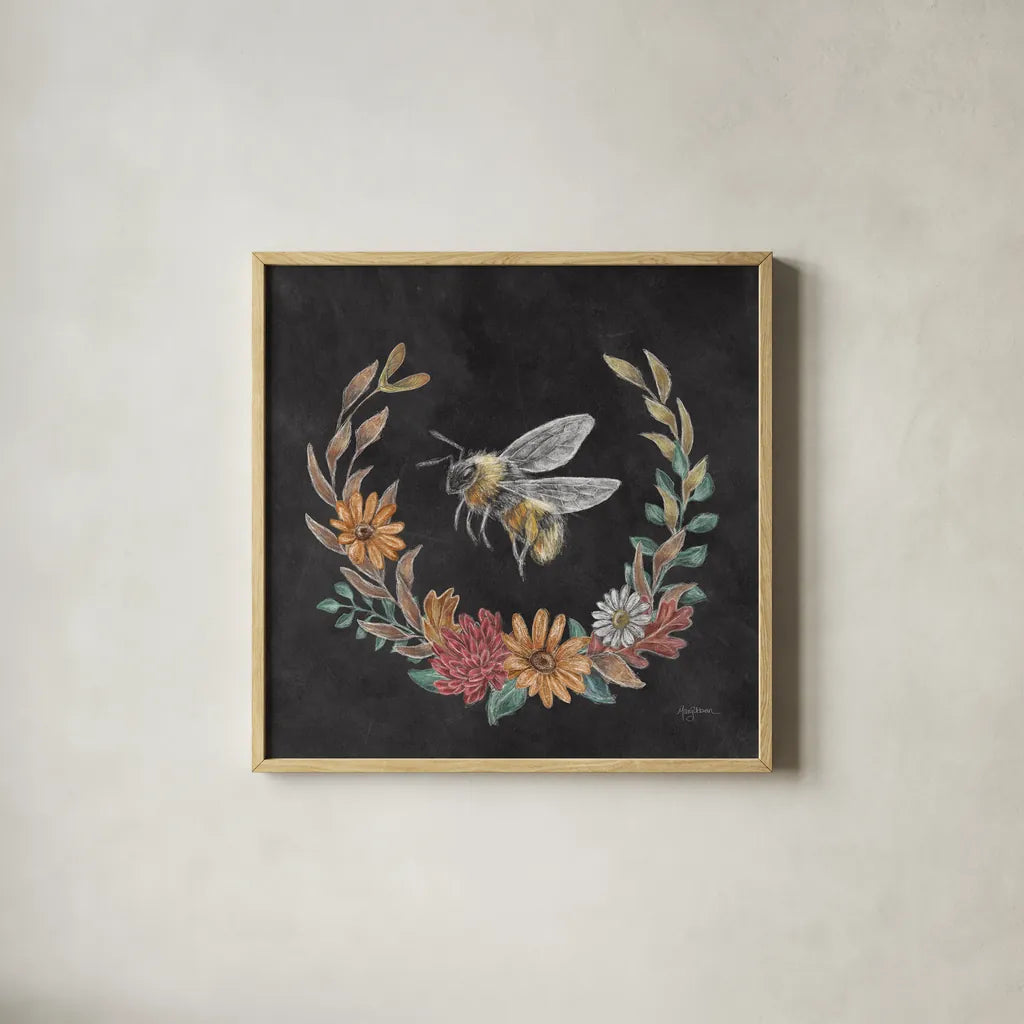 Late Summer Harvest IX by Mary Urban. Shown in a natural wood glass frame for a timeless modern aesthetic. Available as an archival giclee rolled canvas, fine art paper, or poster print. SKU 81211a.